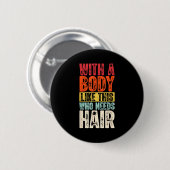 Badge Rond 5 Cm Funny Bald Man Gift Confident Body Sitivity Gym Hu (Devant & derrière)