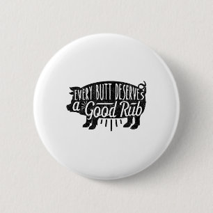 Badge Rond 5 Cm Funny Barbecue Barbecue Porc Chaque Butt Aime Méri