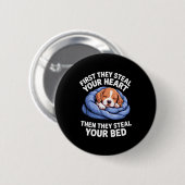Badge Rond 5 Cm Funny Beagle Design For Men Women Hound Beagle Dog (Devant & derrière)