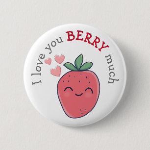 Badge Rond 5 Cm Funny Berry I Love You