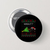 Badge Rond 5 Cm Funny Black Cat Gift Pushing Christmas Tree Over C (Devant & derrière)