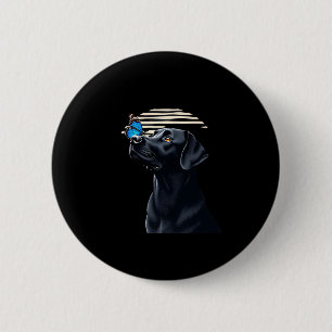 Badge Rond 5 Cm Funny Black Labrador Retriever Lab Chien Propriéta