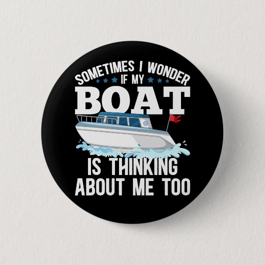 Badge Rond 5 Cm Funny Boating Capitaine Humour à voile (Devant)