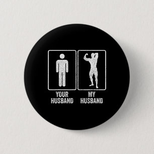 Badge Rond 5 Cm Funny Bodybuilder Bodybuilding Mari Relation