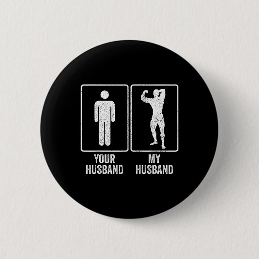 Badge Rond 5 Cm Funny Bodybuilder Bodybuilding Mari Relation (Devant)