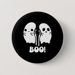 Badge Rond 5 Cm Funny Boo Ghost Rein Dialyse Infirmière Halloween