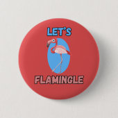 Badge Rond 5 Cm FUNNY ! Bouton - Flamingle - Flamant rose (Devant)