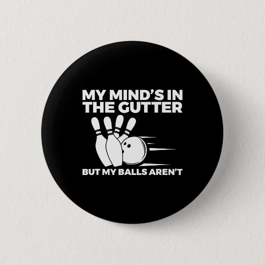Badge Rond 5 Cm Funny Bowling 1 (Devant)