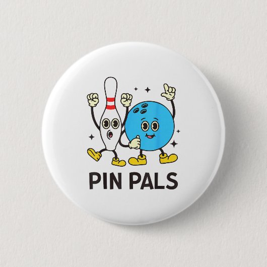 Badge Rond 5 Cm Funny Bowling N Pals Bowl Bowler Bowling Lover  (Devant)