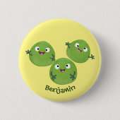 Badge Rond 5 Cm Funny Brussels sprouts légumes caricature (Devant)