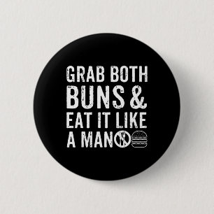 Badge Rond 5 Cm Funny Burger Bbq Homme Cadeau Burger Lover Real Am