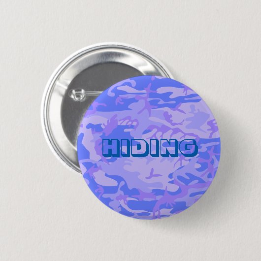 Badge Rond 5 Cm Funny Camouflage Pastel Blue Motif Abstrait (Devant & derrière)