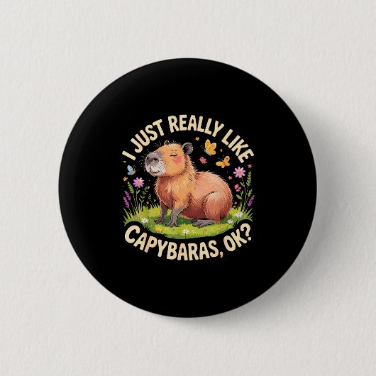 Badge Rond 5 Cm Funny Capybara Art For Men Women Kids Capy Rodent (Devant)