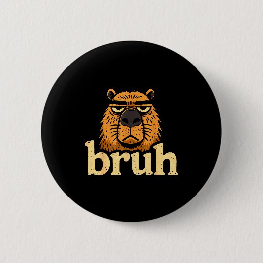 Badge Rond 5 Cm Funny Capybara Bruh Sarcastic Animal Meme Boys Tee (Devant)