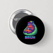 Badge Rond 5 Cm Funny Capybara Bruh Video Games Lovers (Devant & derrière)