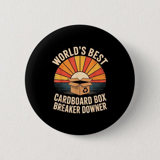 Badge Rond 5 Cm Funny Cardboard Box Breaker Downer Sarcastic Recyc (Devant)