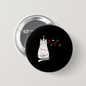 Badge Rond 5 Cm Funny Cat Ball Buster Christmas Humor  (Devant & derrière)