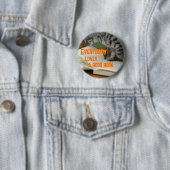 Badge Rond 5 Cm Funny Cat on Book Saying (En situation)