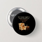 Badge Rond 5 Cm Funny Cat Reading 6-7 Meme Englieacher Book Lover (Devant & derrière)