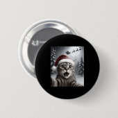 Badge Rond 5 Cm Funny Cat Selfie With Santa Claus Christmas Men Wo (Devant & derrière)