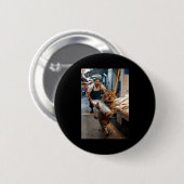 Badge Rond 5 Cm Funny Cat Stealing Fi-shirt (Devant & derrière)