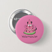 Badge Rond 5 Cm Funny Chat Watermelon mignon Kids (Devant & derrière)
