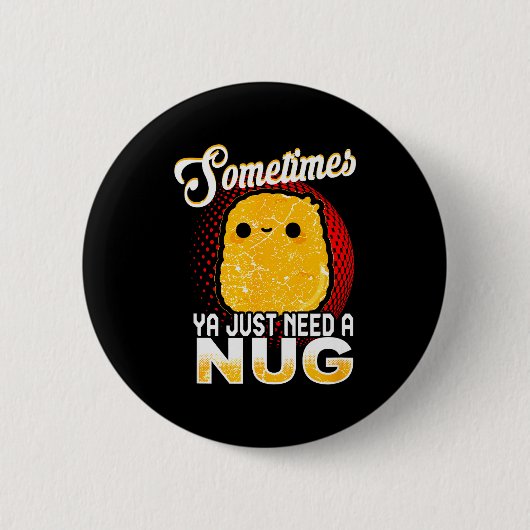 Badge Rond 5 Cm Funny Chicken Nugget Fast Food Costume  (Devant)