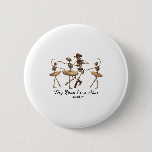 Badge Rond 5 Cm Funny Christian Halloween Ballet Cowboy Skeleton P (Devant)