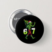 Badge Rond 5 Cm Funny Christmas Alien Six Seven Meme 67 Santa Hat  (Devant & derrière)