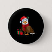 Badge Rond 5 Cm Funny Christmas Eagle Patriotic Bald Eagle With Sa (Devant)