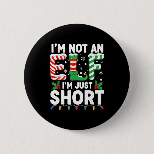 Badge Rond 5 Cm Funny Christmas Family Pajamas I'm Not An Elf I'm (Devant)