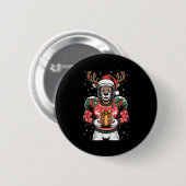 Badge Rond 5 Cm Funny Christmas Football Reindeer  (Devant & derrière)