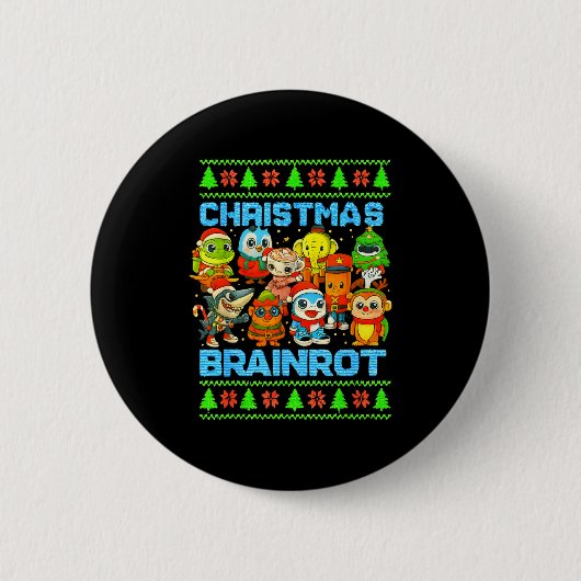 Badge Rond 5 Cm Funny Christmas Italian Brain Rot Italian Brainrot (Devant)