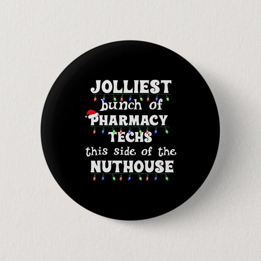 Badge Rond 5 Cm Funny Christmas Matching Group Work Pharmacy Techn (Devant)
