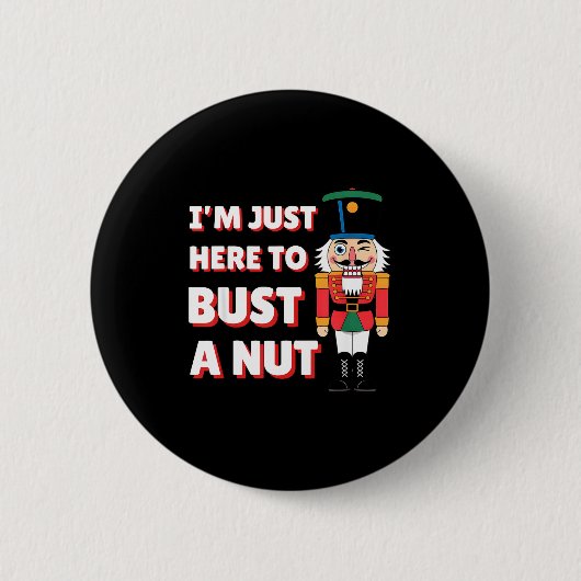 Badge Rond 5 Cm Funny Christmas Nutcracker- Bust A Nut Funny Mens (Devant)