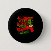 Badge Rond 5 Cm Funny Christmas Rock Paper Scissors Throat Punch (Devant)
