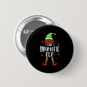 Badge Rond 5 Cm Funny Christmas The Dramatic Elf Family Matching X (Devant & derrière)