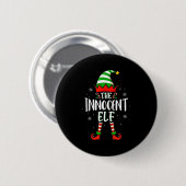 Badge Rond 5 Cm Funny Christmas The Innocent Elf Family Matching X (Devant & derrière)