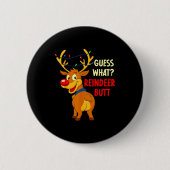 Badge Rond 5 Cm Funny Christmas Ugly Sweater Guess What_ Reindeer  (Devant)