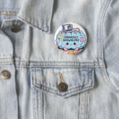 Badge Rond 5 Cm Funny Chronically Overwhelmed Kawaii Brain (En situation)