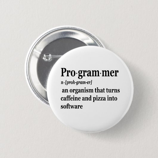 Badge Rond 5 Cm Funny Computer Science Programmer Definition (Devant & derrière)