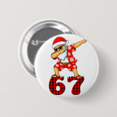 Badge Rond 5 Cm Funny Cool Dabbing Santa Hawaii 67 Meme Christmas  (Devant & derrière)