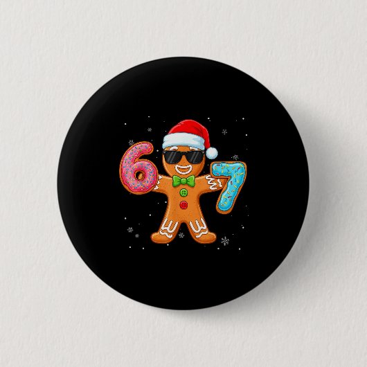 Badge Rond 5 Cm Funny Cool Gingerbread Six Seven 67 Ice Cream Drip (Devant)