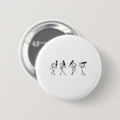 Badge Rond 5 Cm Funny Cricket Stick Figure Funny Cricket Player  (Devant & derrière)