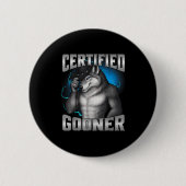 Badge Rond 5 Cm Funny Cringe Sigma Wolf Certified Gooner  (Devant)