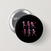 Badge Rond 5 Cm Funny Cute Dancing Skeleton Halloween Costume Shir (Devant & derrière)
