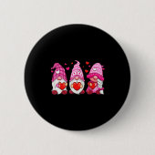Badge Rond 5 Cm Funny Cute Three Gnomies Nk Hearts Matching Vale  (Devant)