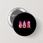 Badge Rond 5 Cm Funny Cute Three Gnomies Nk Hearts Matching Vale  (Devant & derrière)