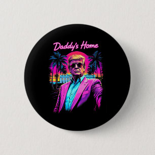 Badge Rond 5 Cm Funny Daddys Accueil Maison Blanche Trump Pink 202