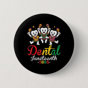 Badge Rond 5 Cm Funny Dental Junetdix 1865 Humour dent Black Den